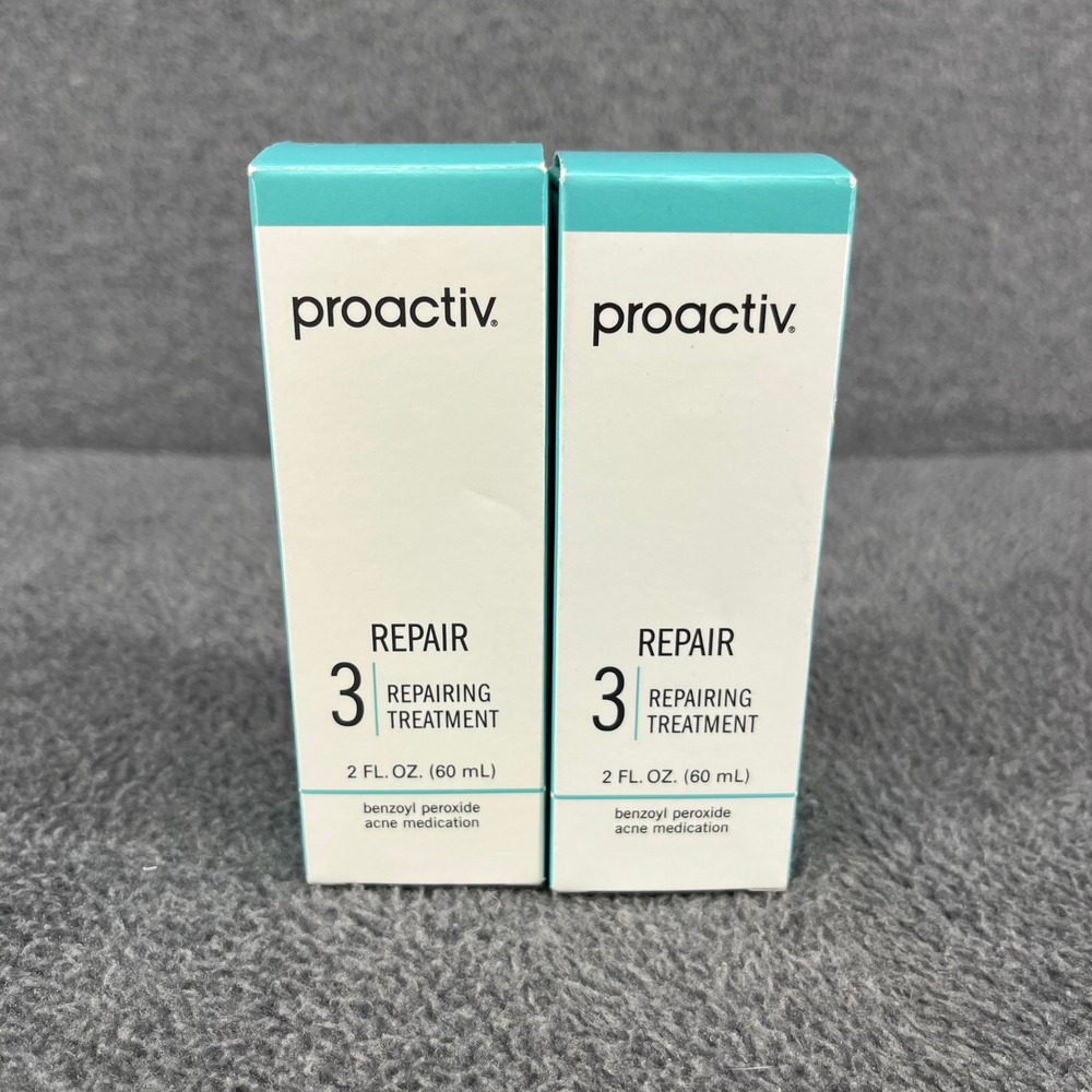 2x Proactiv Repairing Treatment Step 3 Benzoyl Peroxide Acne 2 oz Lotion Set